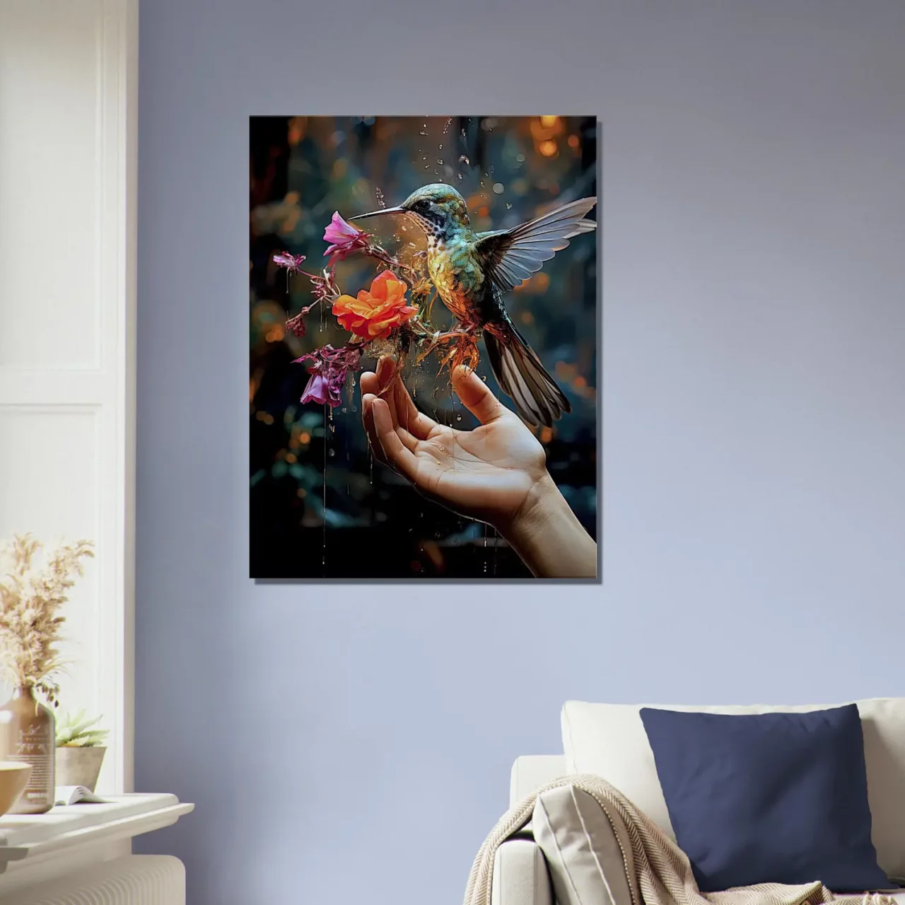Cadre mural Colibri mangeant dans la main colibri mangeant dans la main