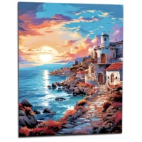 Côte Grecque au coucher du soleil côte grecque au coucher du soleil