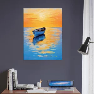 Tableau Coucher de soleil sur l’eau abstrait coucher de soleil sur l'eau abstrait