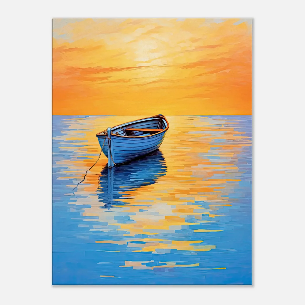 Tableau Coucher de soleil sur l’eau abstrait coucher de soleil sur l'eau abstrait
