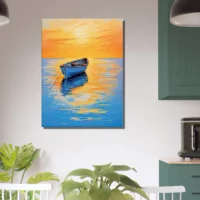 Tableau Coucher de soleil sur l’eau abstrait coucher de soleil sur l'eau abstrait