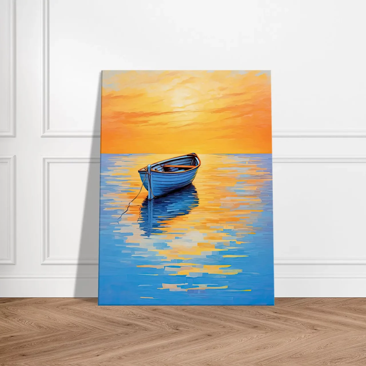 Tableau Coucher de soleil sur l’eau abstrait coucher de soleil sur l'eau abstrait