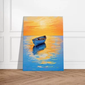 Tableau Coucher de soleil sur l’eau abstrait coucher de soleil sur l'eau abstrait