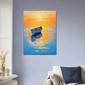 Tableau Coucher de soleil sur l’eau abstrait coucher de soleil sur l'eau abstrait
