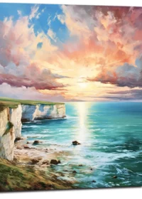 Tableau Coucher de soleil sur les falaises d’Etretat coucher de soleil sur les falaises d'etretat