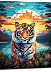 gardien mystique tigre au crépuscule