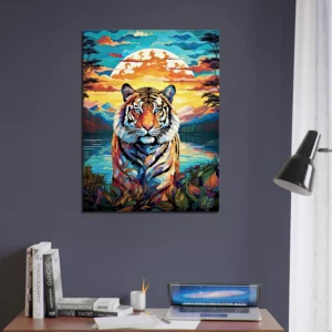 gardien mystique tigre au crépuscule