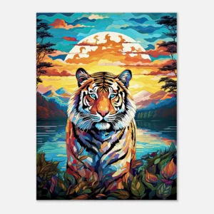 gardien mystique tigre au crépuscule