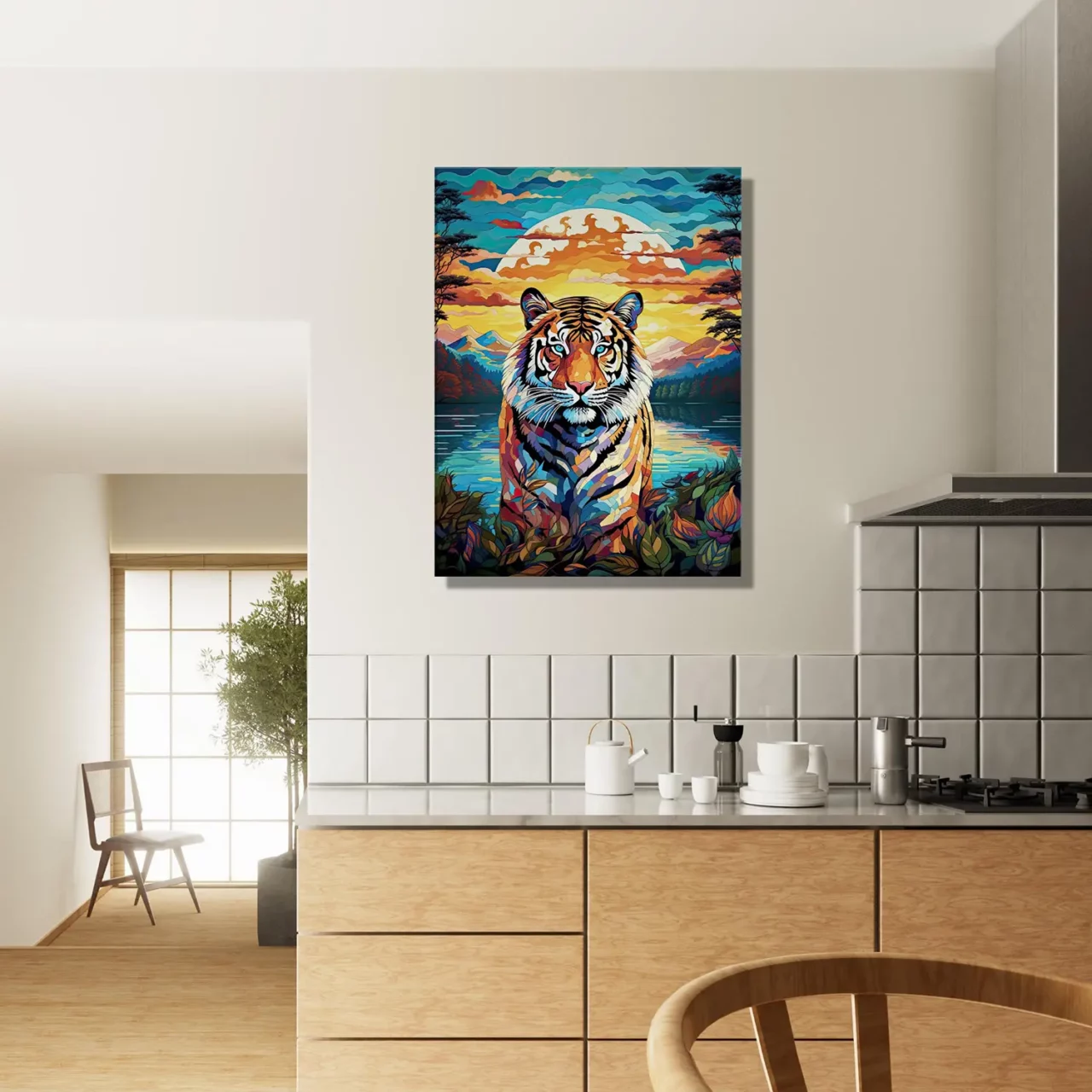 gardien mystique tigre au crépuscule