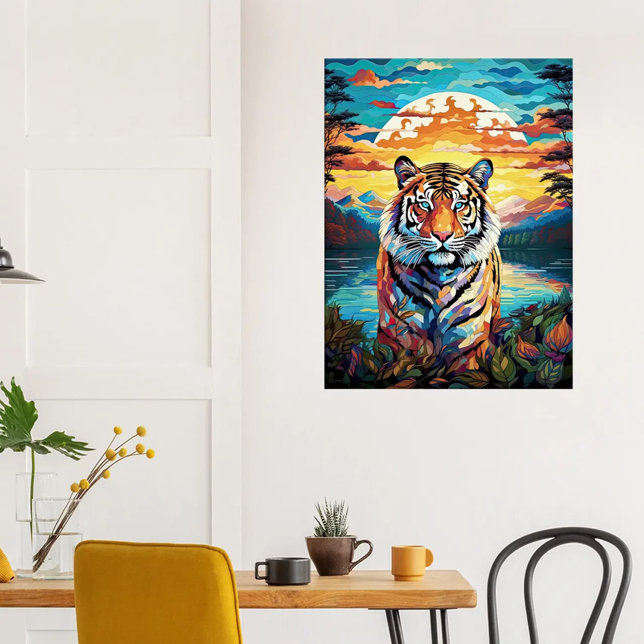 gardien mystique tigre au crépuscule