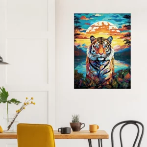 gardien mystique tigre au crépuscule