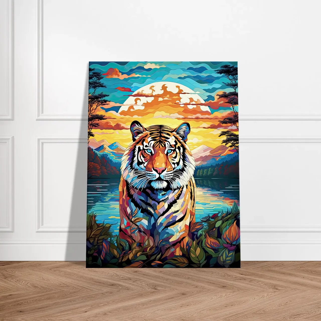 gardien mystique tigre au crépuscule