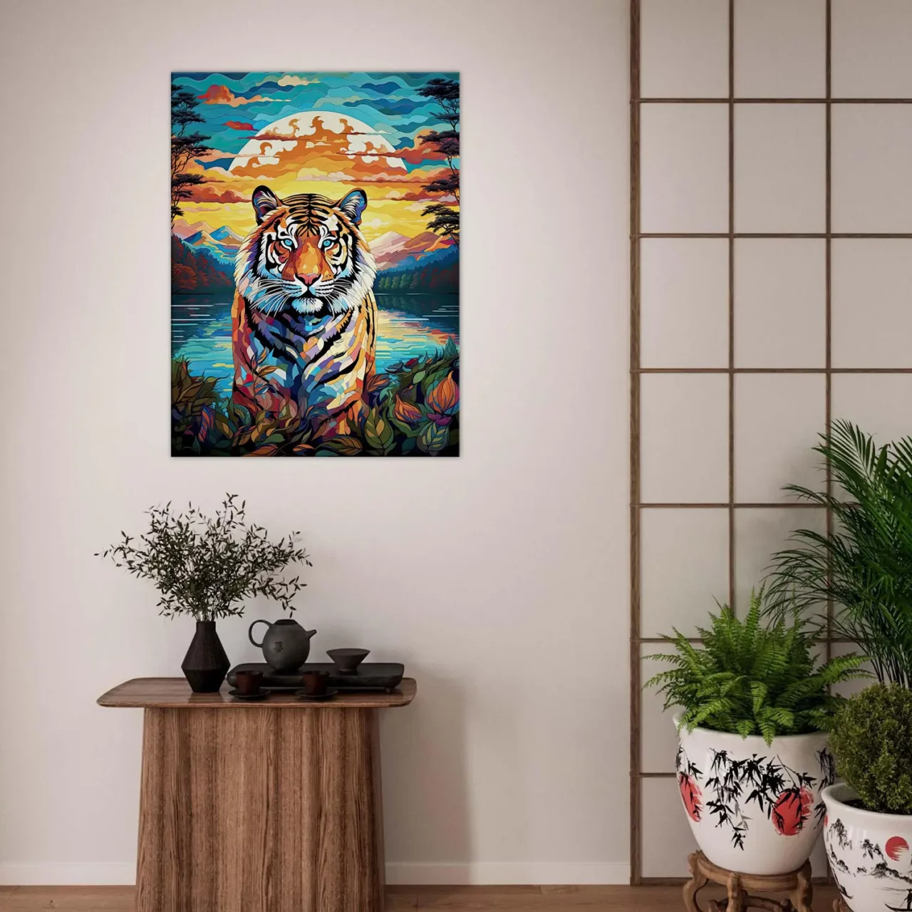 gardien mystique tigre au crépuscule