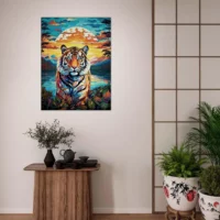 gardien mystique tigre au crépuscule