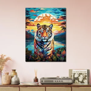 gardien mystique tigre au crépuscule