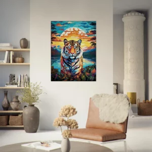 gardien mystique tigre au crépuscule