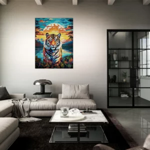 gardien mystique tigre au crépuscule