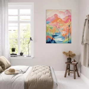 Tableau Guadeloupe, Oasis Tropicale aquarelle pastel guadeloupe, oasis tropicale aquarelle pastel