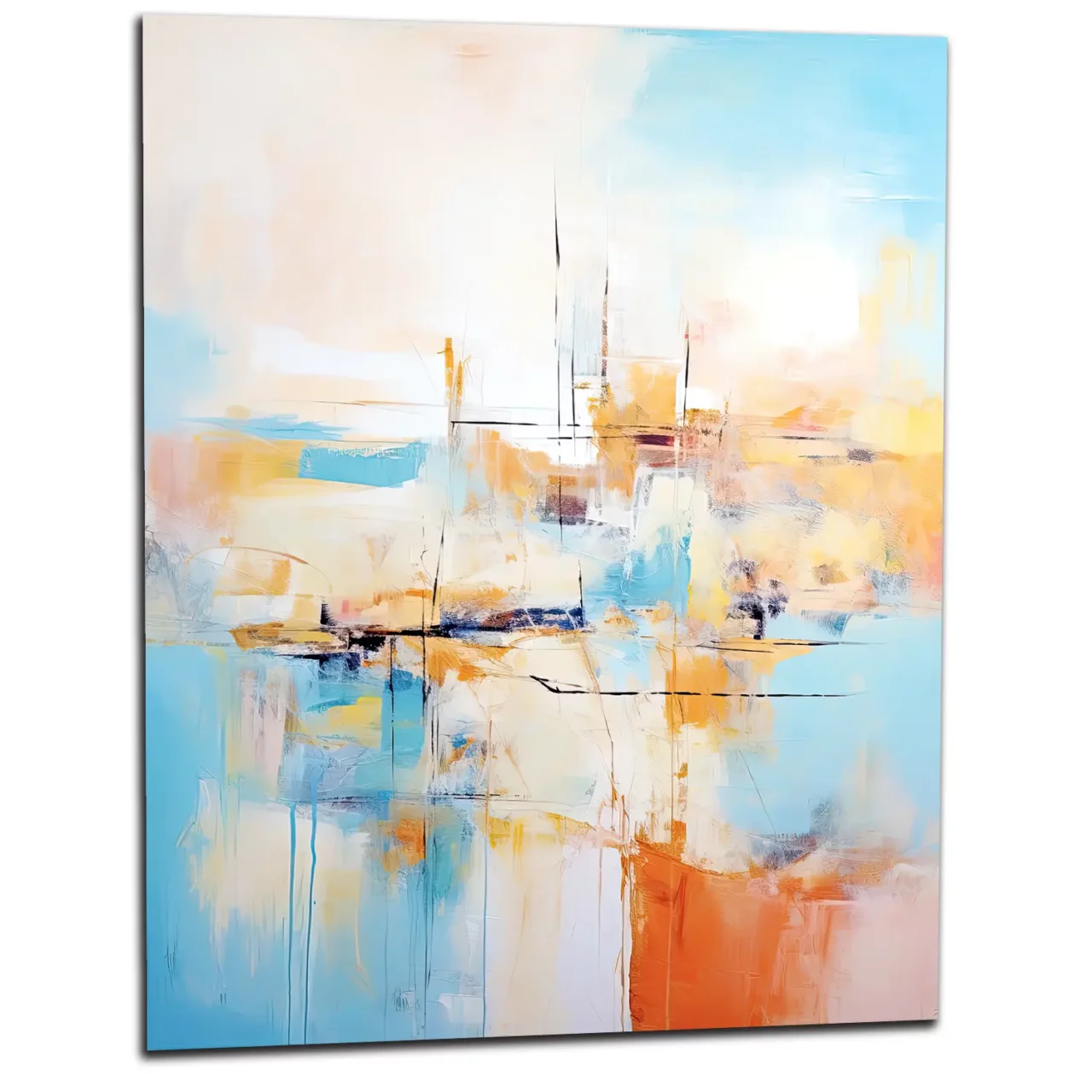 Tableau Horizon Breton Abstrait, teintes douces horizon breton abstrait, teintes douces