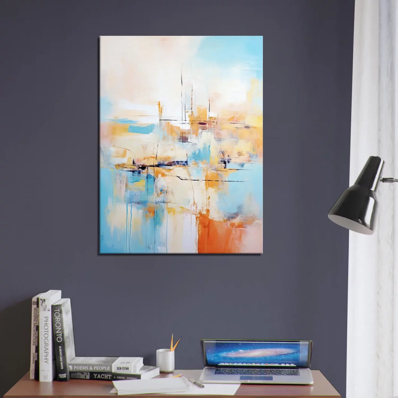 Tableau Horizon Breton Abstrait, teintes douces horizon breton abstrait, teintes douces