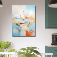 horizon breton abstrait, teintes douces