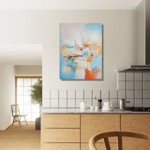 Tableau Horizon Breton Abstrait, teintes douces horizon breton abstrait, teintes douces