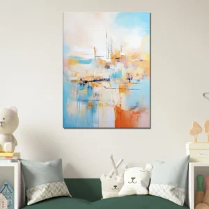 Tableau Horizon Breton Abstrait, teintes douces horizon breton abstrait, teintes douces