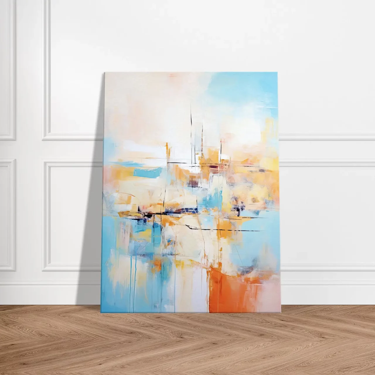 Tableau Horizon Breton Abstrait, teintes douces horizon breton abstrait, teintes douces