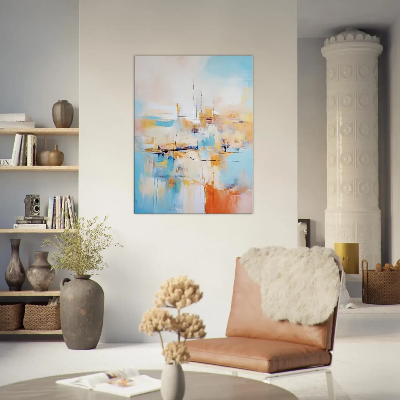 Tableau Horizon Breton Abstrait, teintes douces horizon breton abstrait, teintes douces