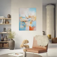 horizon breton abstrait, teintes douces