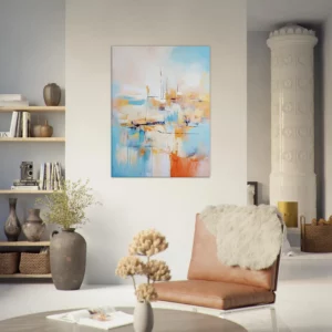 Tableau Horizon Breton Abstrait, teintes douces horizon breton abstrait, teintes douces