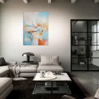 horizon breton abstrait, teintes douces