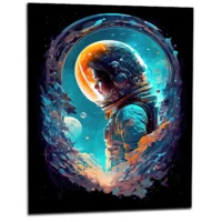 Cadre mural La cosmonaute au hublot la cosmonaute au hublot