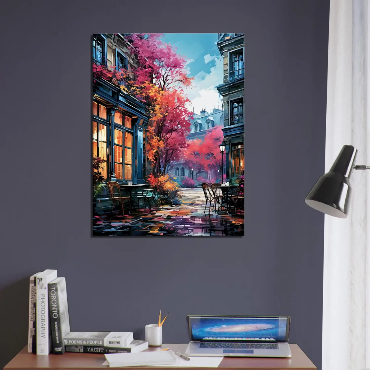 Toile Les terrasses de Paris en automne les terrasses de paris en automne