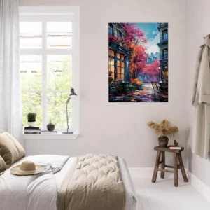 Toile Les terrasses de Paris en automne les terrasses de paris en automne