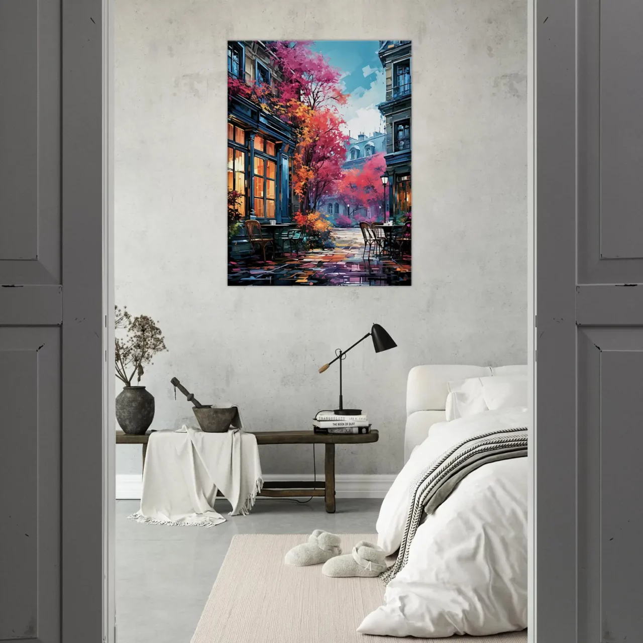 Toile Les terrasses de Paris en automne les terrasses de paris en automne