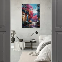 Toile Les terrasses de Paris en automne les terrasses de paris en automne