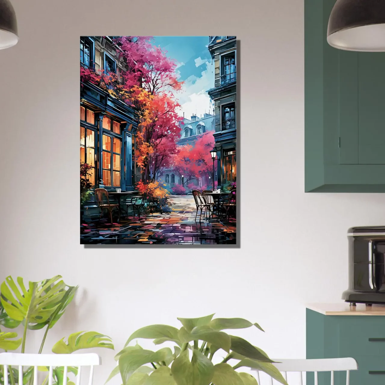 Toile Les terrasses de Paris en automne les terrasses de paris en automne