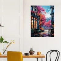 Toile Les terrasses de Paris en automne les terrasses de paris en automne