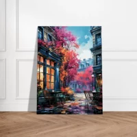 Toile Les terrasses de Paris en automne les terrasses de paris en automne