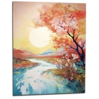 Tableau mural Ou le soleil rencontre la rivière en fleur ou le soleil rencontre la riviere en fleur