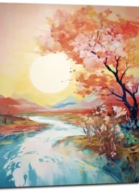 Tableau mural Ou le soleil rencontre la rivière en fleur ou le soleil rencontre la riviere en fleur