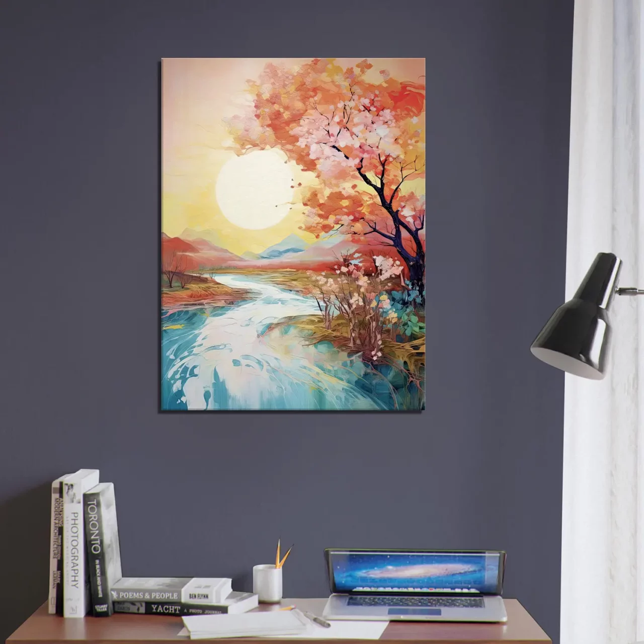 Tableau mural Ou le soleil rencontre la rivière en fleur ou le soleil rencontre la riviere en fleur