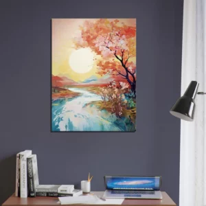 Tableau mural Ou le soleil rencontre la rivière en fleur ou le soleil rencontre la riviere en fleur