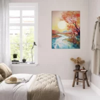 Tableau mural Ou le soleil rencontre la rivière en fleur ou le soleil rencontre la riviere en fleur