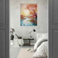 Tableau mural Ou le soleil rencontre la rivière en fleur ou le soleil rencontre la riviere en fleur