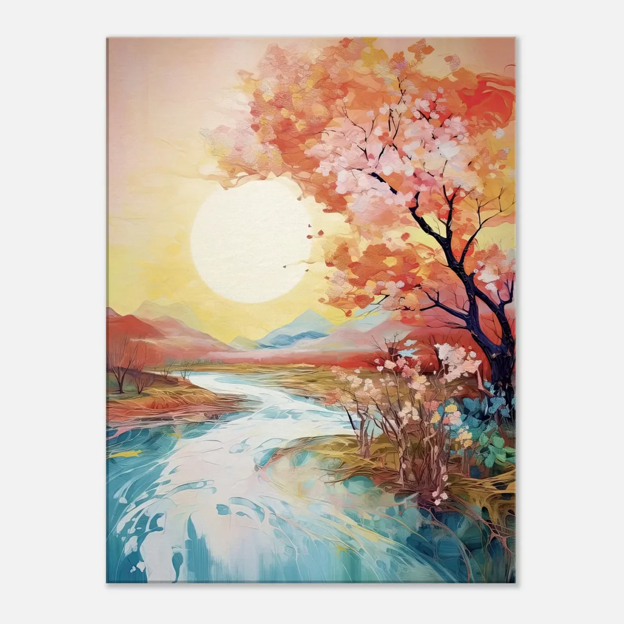 Tableau mural Ou le soleil rencontre la rivière en fleur ou le soleil rencontre la riviere en fleur