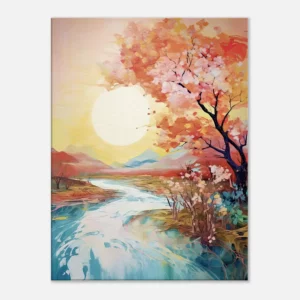 Tableau mural Ou le soleil rencontre la rivière en fleur ou le soleil rencontre la riviere en fleur