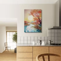 Tableau mural Ou le soleil rencontre la rivière en fleur ou le soleil rencontre la riviere en fleur