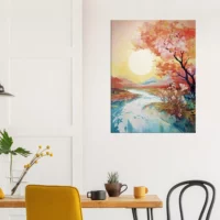 Tableau mural Ou le soleil rencontre la rivière en fleur ou le soleil rencontre la riviere en fleur